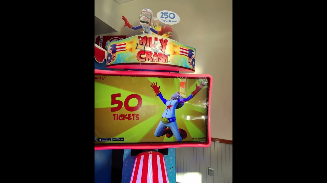 Willy Crash 50 ticket Bonus #chuckecheese #arcade #tickets #willycrash