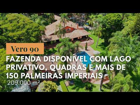 Sítio dos sonhos próximo à São Paulo com lago privativo, quadras e mais de 150 palmeiras imperiais