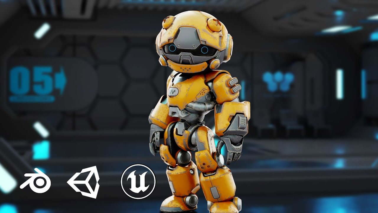 Robo Zero-E Auto-Rig Pro Rigged For Mixamo Unreal Engine Unity 3D Model