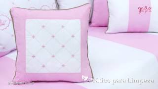 Almofada Bordada Elegance Coroa Rosa | Ref: 59140