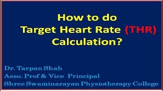 How to do Target Heart Rate(THR) calculation