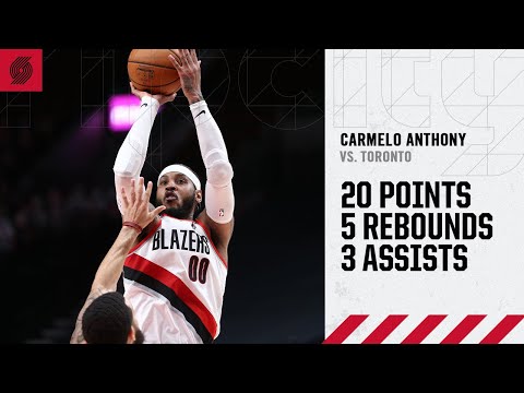 Carmelo Anthony (20 PTS, 5 REB) Highlights | Trail Blazers vs. Raptors