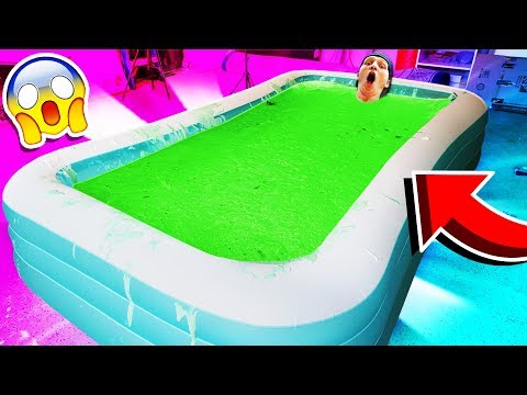 1,000 POUNDS OF SLIME IN MY POOL CHALLENGE!