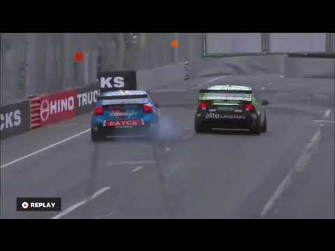 Scott McLaughlin overtakes Mark Winterbottom Surfer's Paradise