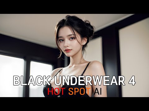 AI Art Lookbook 4K | Black Underwear 4 | Lingerie Fashion Show | AI Beauty Girl | AI 룩북 실사 그림