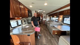 A preview image of the linked video showcasing 2019 Winnebago Sunstar LX 35F