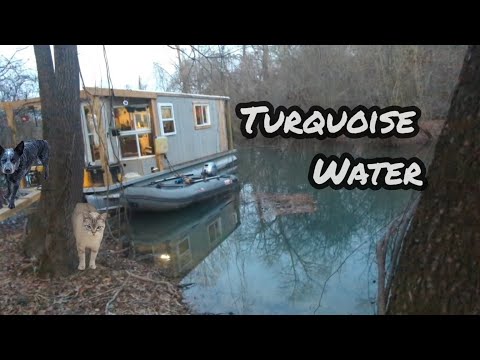 #79 ATAP... Sn2 Ep25 Finally, Hot Shower Best Spot Yet #Cattledog gets wet.#offgrid #houseboat build