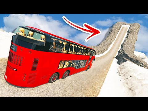 Jumping 75 Crash Test Dummies In A Bus Off The NEW BIGGEST Jump In BeamNG Drive!