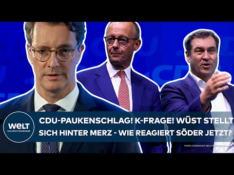 CDU: Paukenschlag! Hendrik Wüst stellt sich in K-Frage hinter Friedrich Merz - wie reagiert Söder?