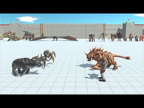 2 VS 2 FANTASY WITH ALIEN VS INFERNALS WITH MUTANT - Animal Revolt Battle Simulator