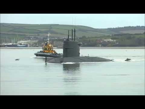 HNLMS WALRUS (Dutch Sub) leaving Devonport Dockyard in Plymouth