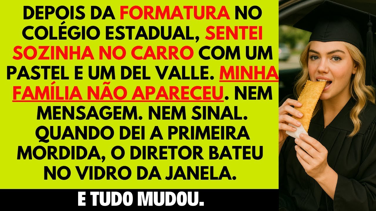 Almocei sozinha no carro depois da formatura — até que o diretor bateu no meu vidro.