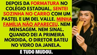 Almocei sozinha no carro depois da formatura — até que o diretor bateu no meu vidro.