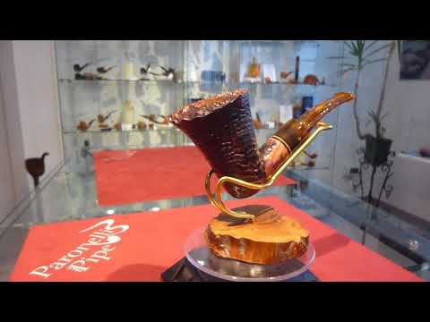 Pipa radica chimney sabbiata fatta a mano - www.paronellipipe.it