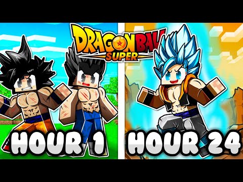 I Survived 24 HOURS as GOGETA in Dragonball Super Minecraft!