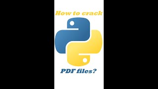 How to crack PDF files with Python? #python #programming #tutorial