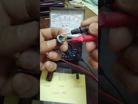 Shorted, leaky and good capacitor.