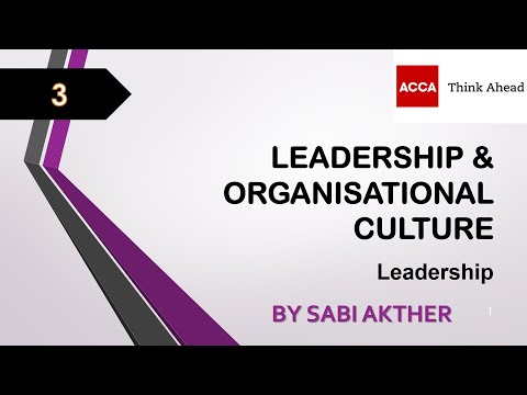 ACCA I Strategic Business Leader (SBL) I Leadership & Organisational Culture - SBL Lecture 3