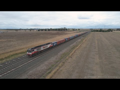 7922V SCT / SBR Container Train With CSR002 Filmed By Drone (4/4/2022) - PoathTV Australian Railways