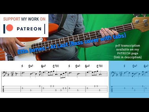 Etta James - At Last (Bass cover with tabs)