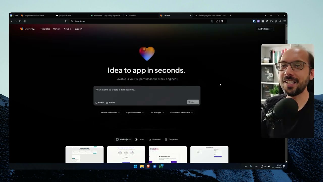 Usei essa IA para criar um sistema completo! Lovable!