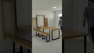 Duvara monte katlanır masa sandalye modelleri ile yer kazanın