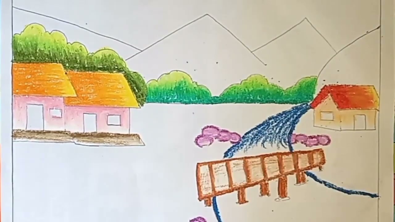 How To Draw A scenery।। Step by Step draw for kid's and beginners।।