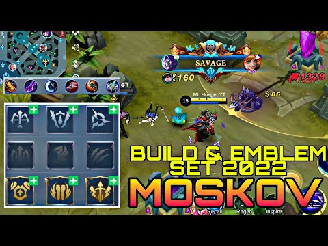 Moskov 1 vs 5 Savage | Moskov Best Build and Emblem set 2022 | Mobile Legends