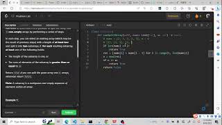 YouTube video 'Leetcode 2811. Check if it is Possible to Split Array'
