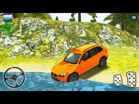 Orange BMW Suv Driving In Off-Road Forest #5 - Mud & Water - Android Gameplay