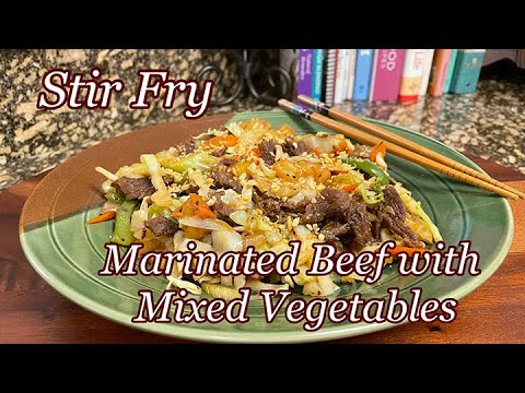 MARINATED SHREDDED BEEF WITH MIXED VEGETABLES | STIR...