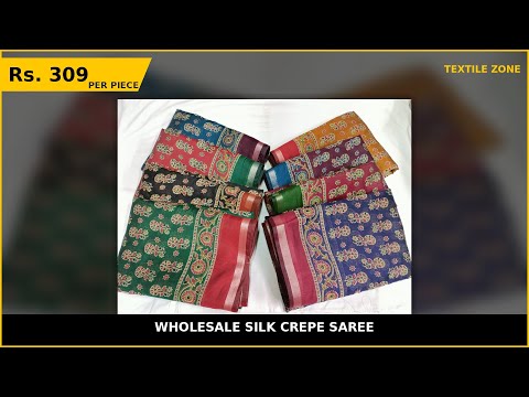 Wholesale Silk Crepe Saree – product video thumbnail