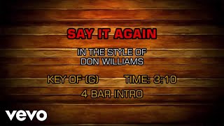 Don Williams - Say It Again (Karaoke)