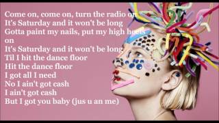 Sia - Cheap thrills (lyrics video) ft  Sean Paul