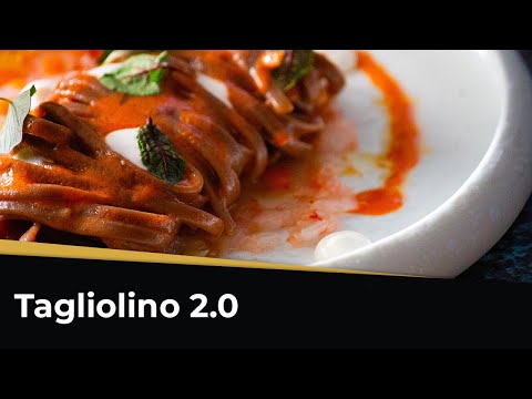 Come preparare in 5 MINUTI | TAGLIOLINI all'aglio nero ed essenza di GAMBERO ROSSO