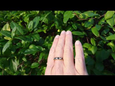 9ct gold sapphire & diamond half eternity ring