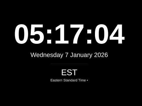 🕒 LIVE: Eastern Standard Time (EST) Clock | New York, Toronto, Miami | 24/7 Wall Street Time