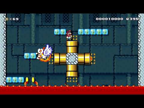 3-4: Fiery Fort of Flamin' Fish by S.P. King - Super Mario Maker 2 - No Commentary 1ca