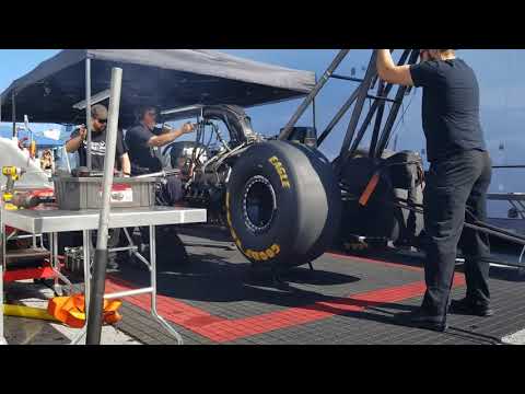 INSANE NHRA Top Fuel Dragster Double Whack Audrey Worm warm up