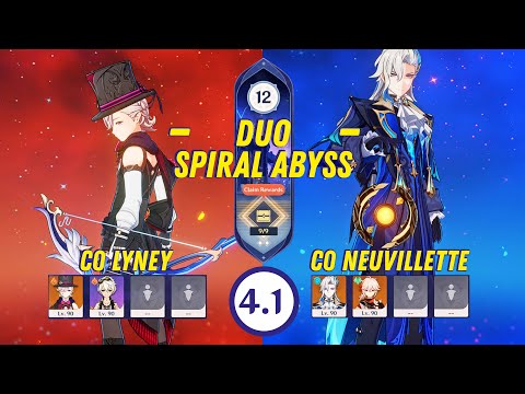 Duo Spiral Abyss 4.1 - C0 Lyney & C0 Neuvillette
