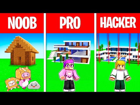 Minecraft NOOB vs PRO vs HACKER LANKYBOX HOUSE BUILD CHALLENGE in Minecraft! (WHO WILL WIN?!)