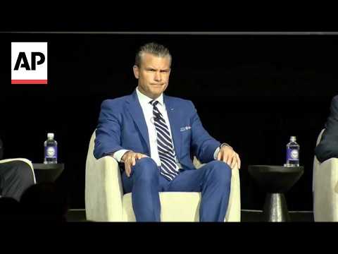 Protesters repeatedly interrupt Pete Hegseth at the US Army’s conference