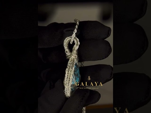 قلادة من الفضة الخالص مع حجر النيستبوري الإيراني -...