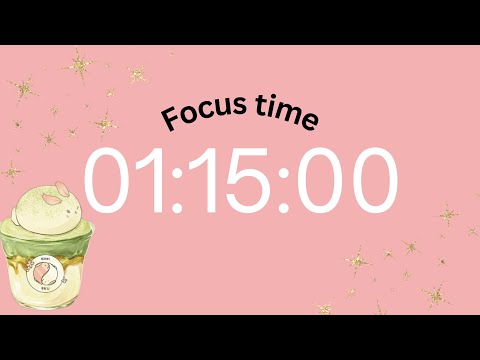 1 Hour 15 minute timer 75 minute countdown timer cute Pink Matcha Aesthetic | Ending Alarm