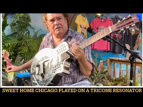 Slide Version Of Sweet Home Chicago Played On A Classic Tricone Resonator Guitar
