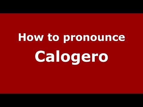 How to pronounce Calogero (Italian/Italy) - PronounceNames.com