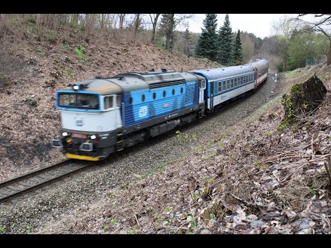 Reko Brejlovec 750.707 s dvěma vozy Bdtn a řídícím vozem 954 mimořádně na Cyklohráčku (2.4.2023)