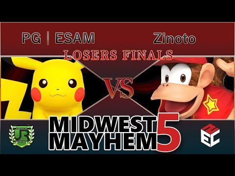 Midwest Mayhem 5 LOSERS FINALS - PG | ESAM (Pikachu) vs Zinoto (Diddy Kong)