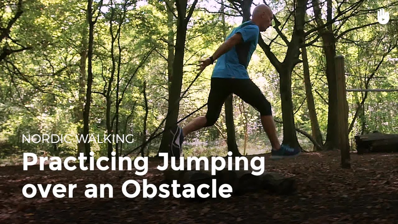 Jumping Over an Obstacle Nordic Walking Sikana