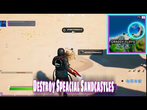 Destroy Special Sandcastles l Craggy Cliffs Location l Fortnite Chapter 2 Season 6 Quests